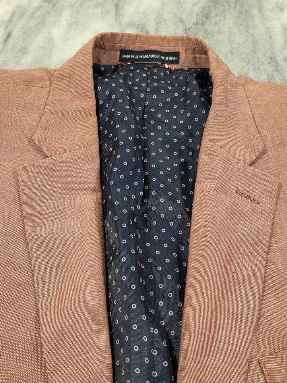 48R Men's Tommy Hilfiger 100% Cotton Blazer Muted Coral Pink Sport Coat